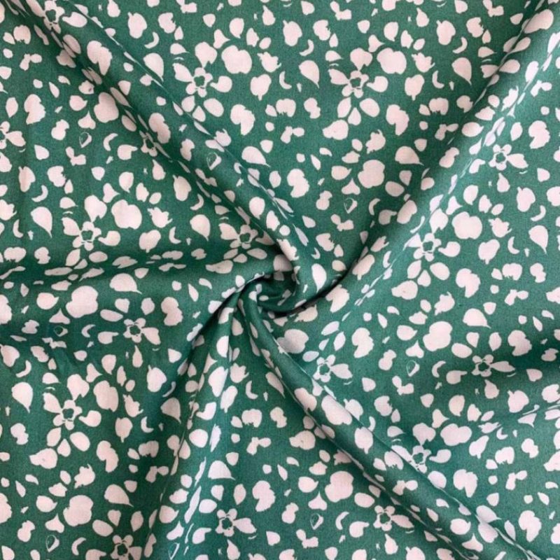 Viscose émeraude avec taches blanches