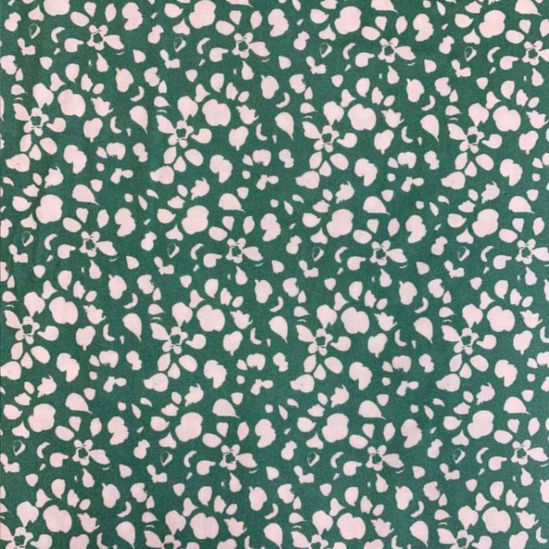 Viscose émeraude avec taches blanches