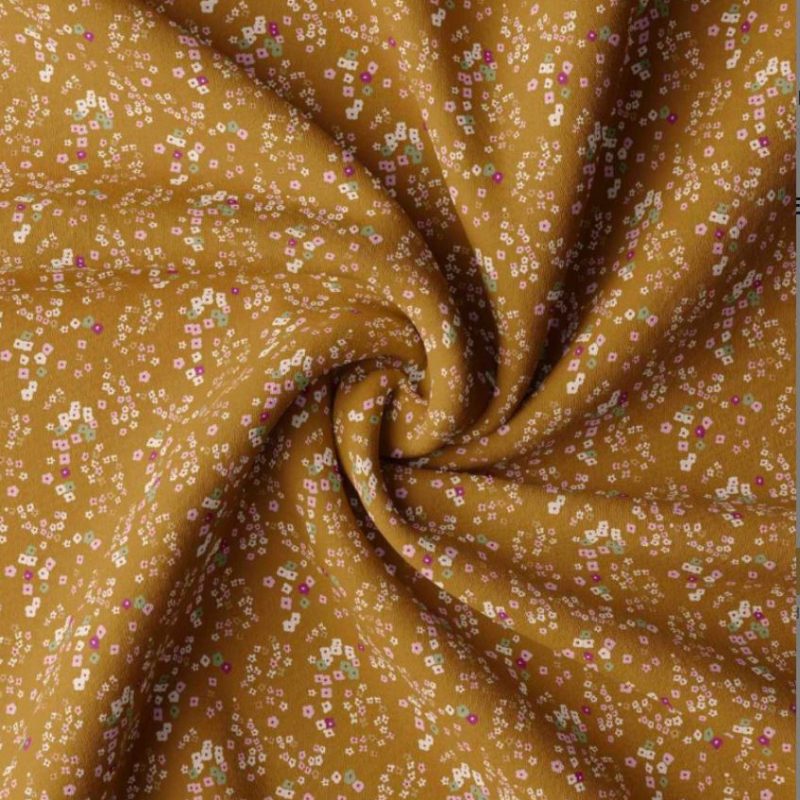 Viscose camel à petites fleurs