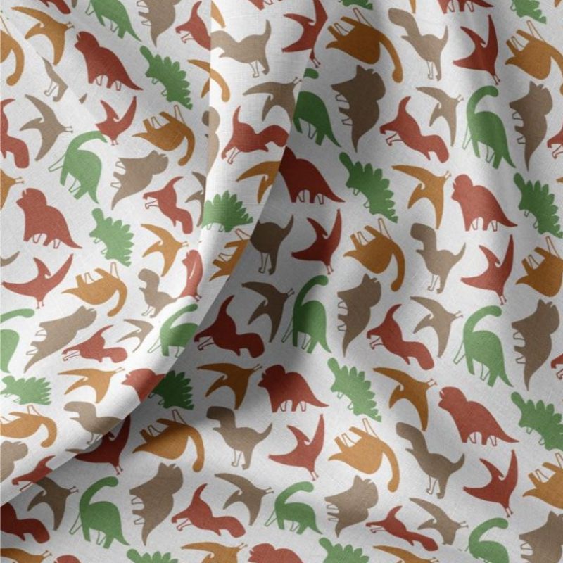 Cretonne motif dinosaures