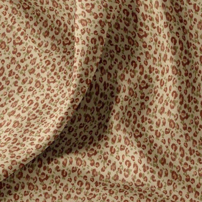 Cretonne Léopard Beige Kaki