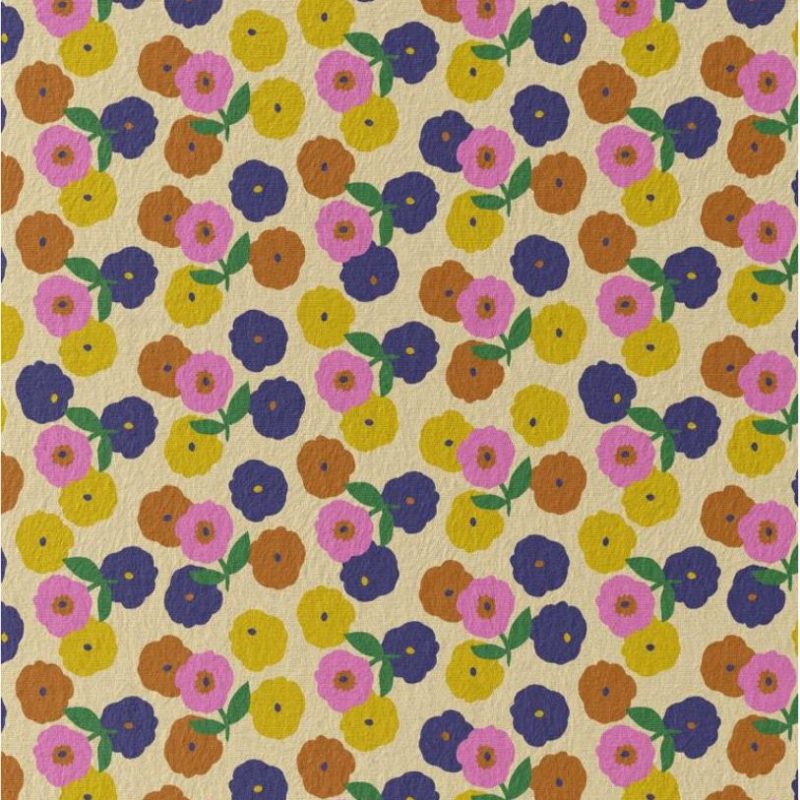 Jersey imprimé Pinchi jaune à fleurs