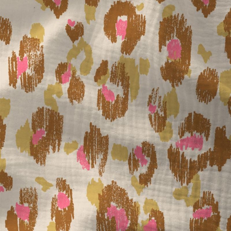 Double Gaze Imprimée KARULA Beige et Rose