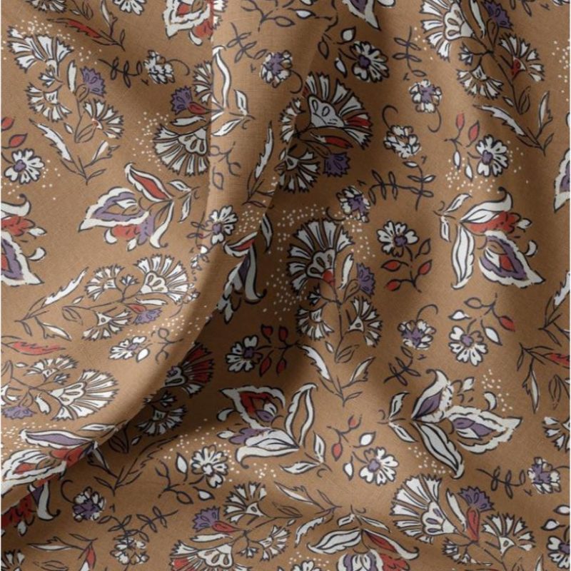 Cretonne style indien marron
