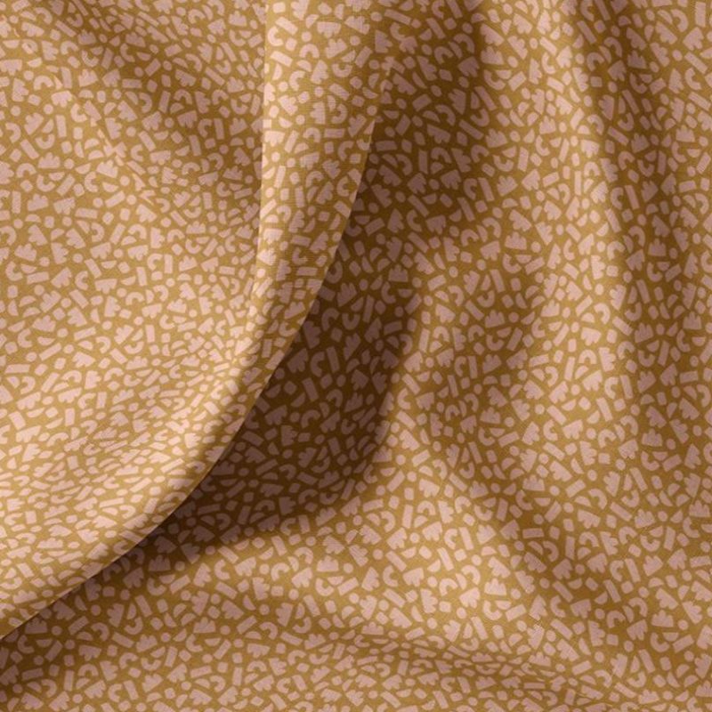 Cretonne formes sur fond ocre