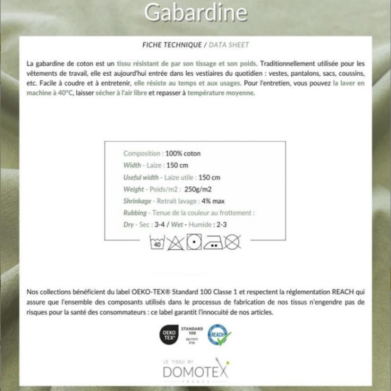 Gabardine de coton blanche