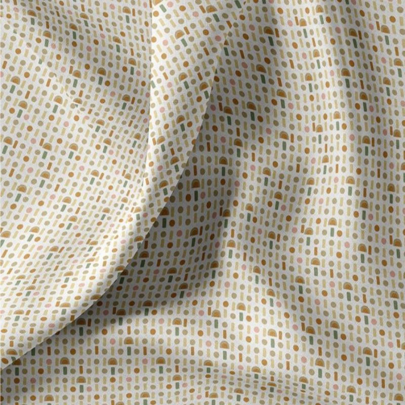 Cretonne Motif Géométrique Ocre