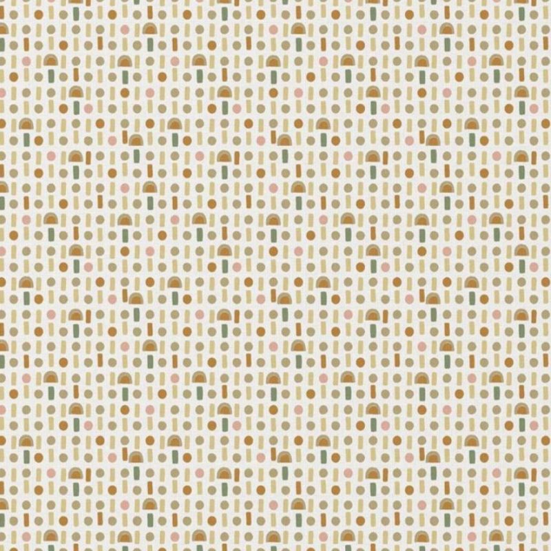 Cretonne Motif Géométrique Ocre