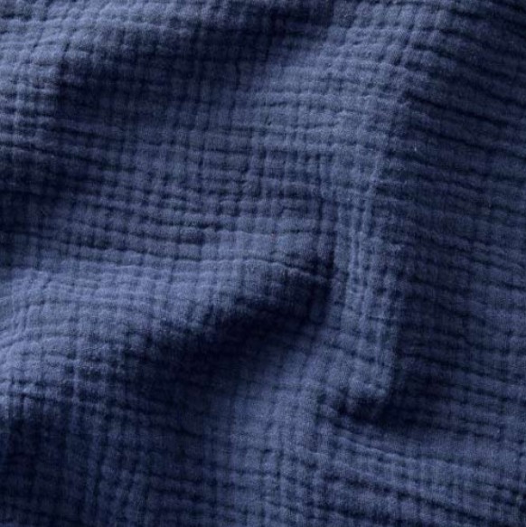 Double Gaze Unie Bleu Indigo