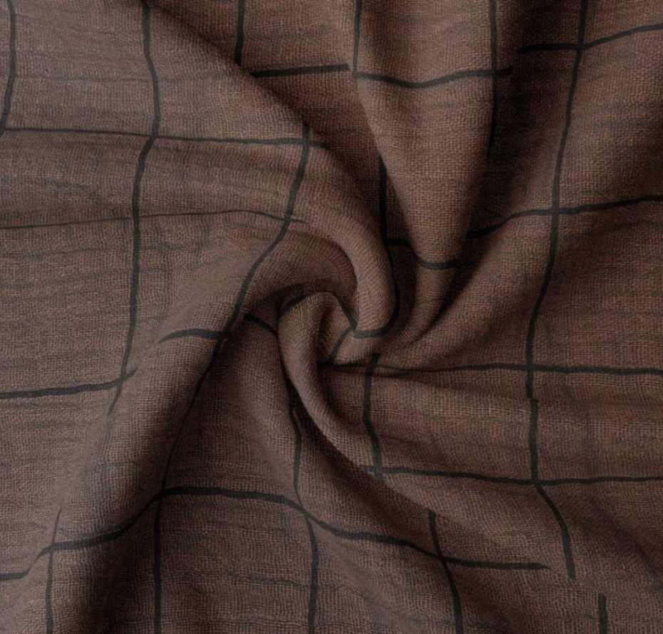 Double Gaze Carreaux Marron