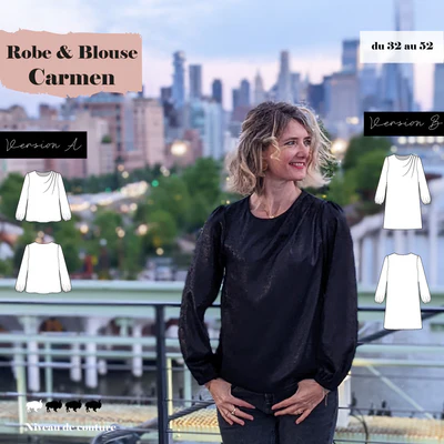 Patron Blouse / Robe Carmen (Taille 32 au 52)