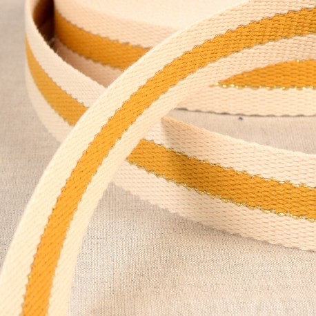 Sangle coton 3 bandes lurex 30mm